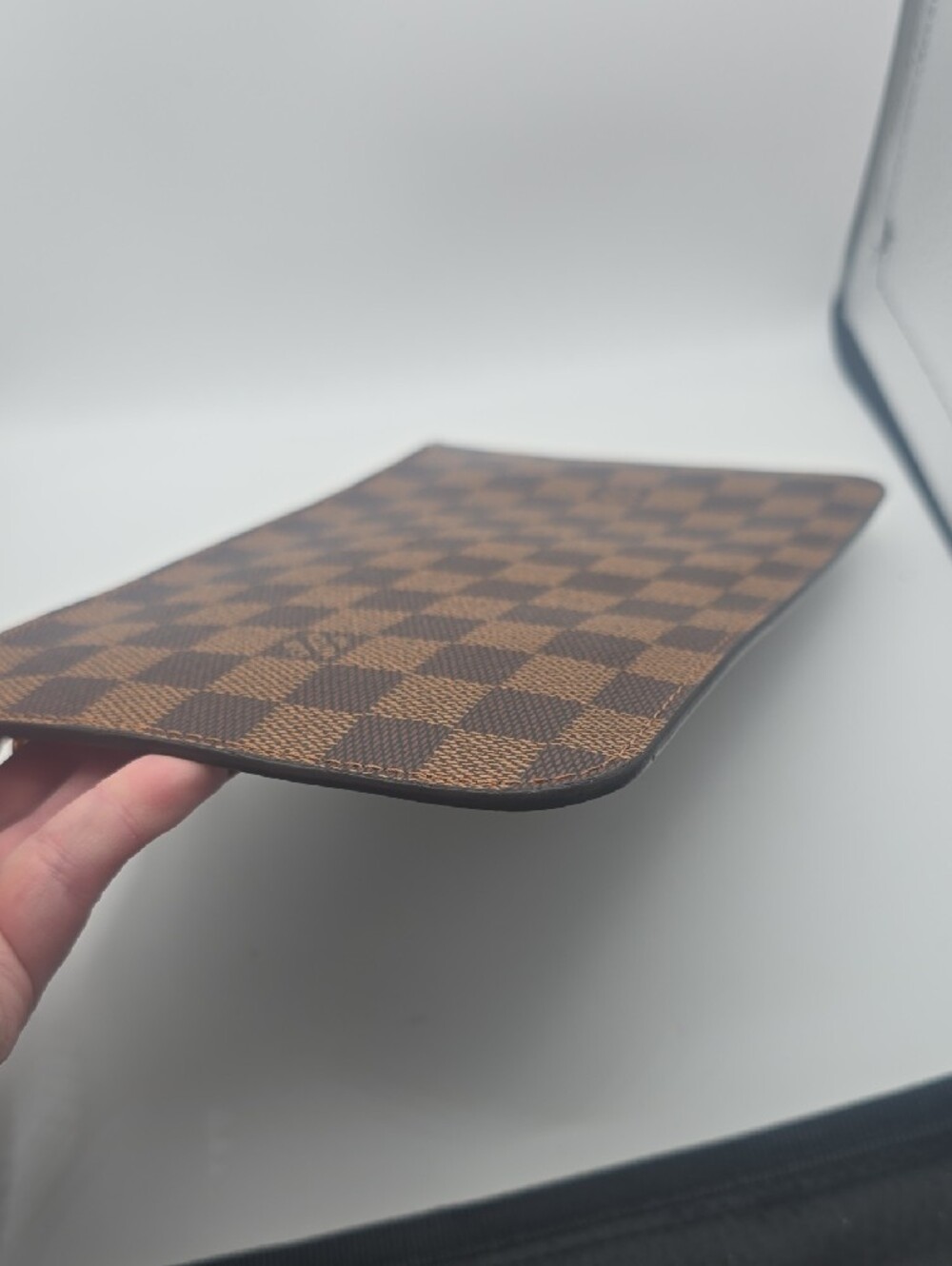 Louis Vuitton Brown/Red Damier Ebene Neverfull MM Pochette Wristlet (NWOT)COA✨️ - Picture 7 of 16